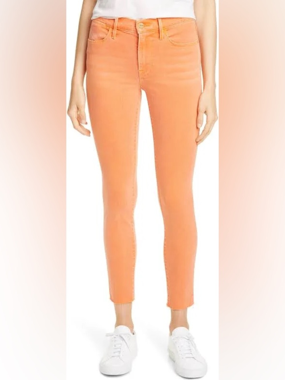 FRAME Le High Skinny Jeans in Orange Crush, Size 27
